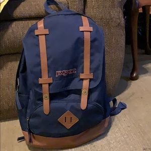 Blue and brown Jansport backpack, Gently used